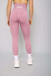 Powder pink scrunch bum leggings – back view, perfect for workouts and yoga